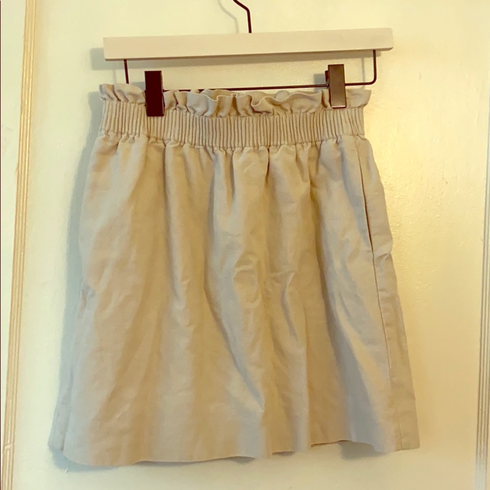 Khaki linen skirt for summer